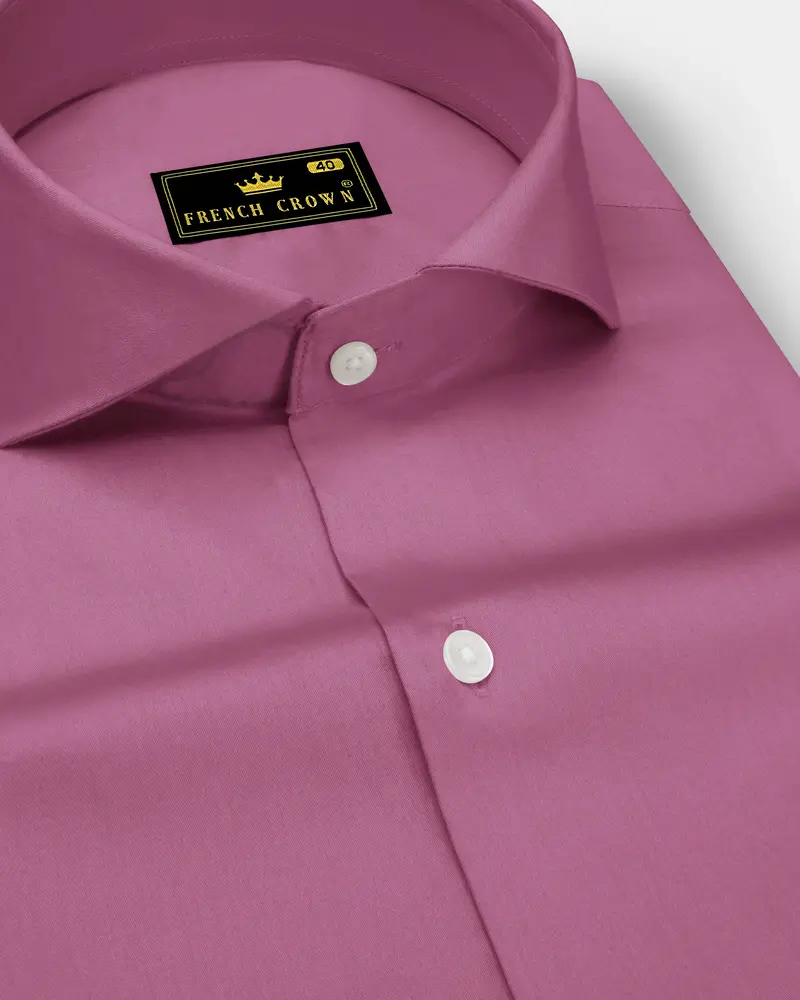 Stelloro-Cosmic Pink Subtle Sheen Super Soft Premium Cotton Cut Away Collar Dress Shirt 1
