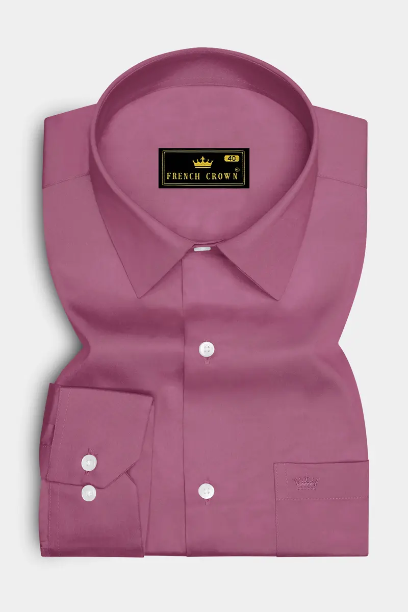 Stelloro-Cosmic Pink Subtle Sheen Super Soft Premium Cotton Dress Shirt 4