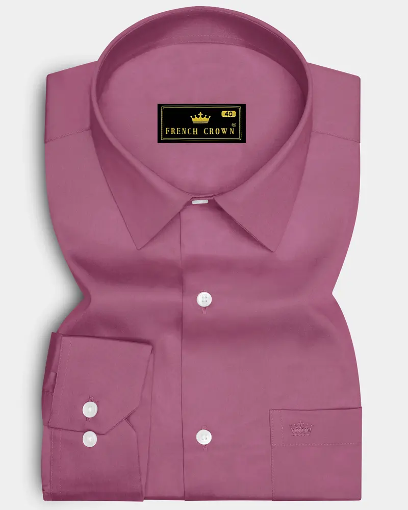 Stelloro-Cosmic Pink Subtle Sheen Super Soft Premium Cotton Dress Shirt 6
