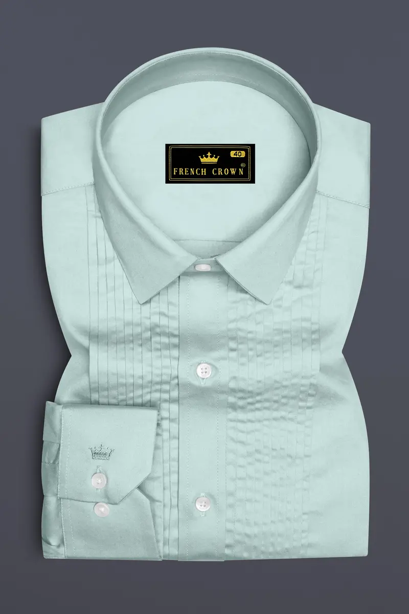 Sterling-Gainsboro Gray Subtle Sheen Super Soft Premium Cotton Tuxedo Dress Shirt 2