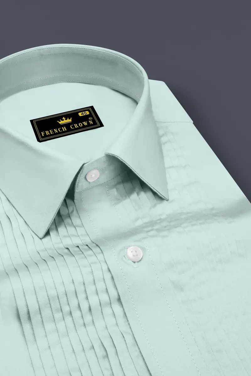 Sterling-Gainsboro Gray Subtle Sheen Super Soft Premium Cotton Tuxedo Dress Shirt 4