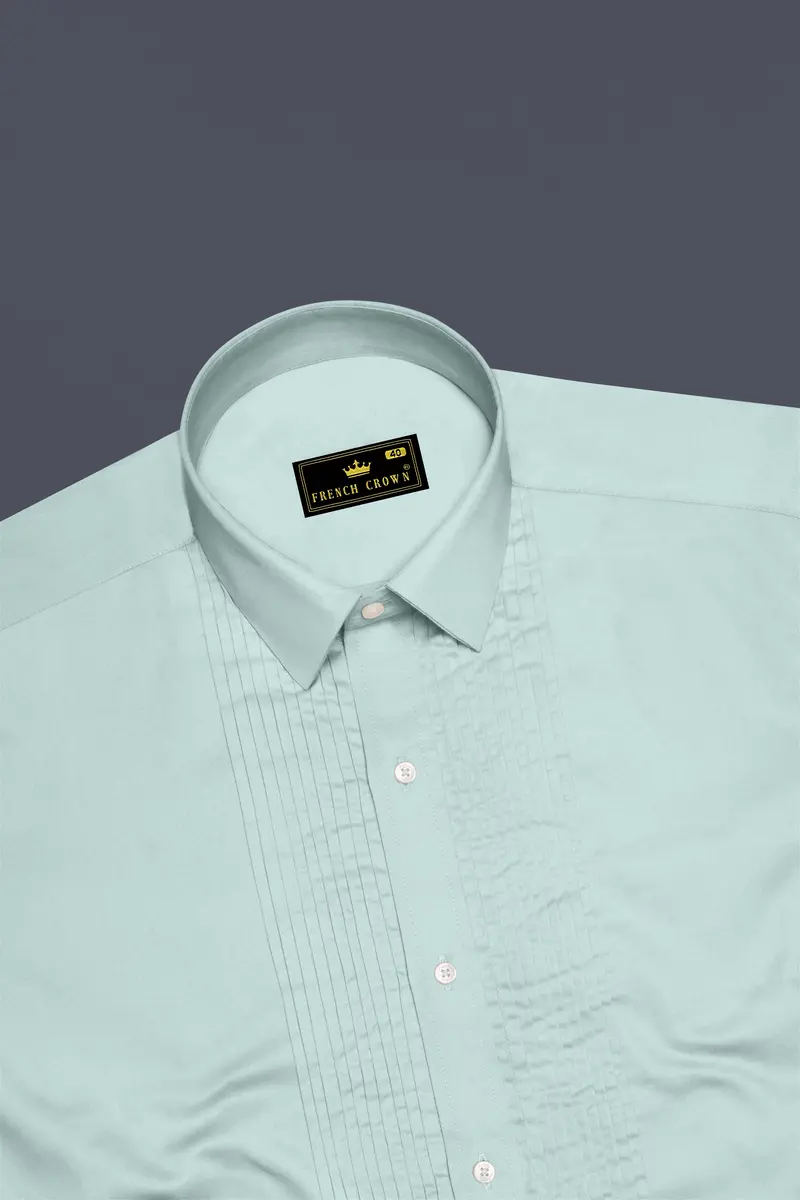 Sterling-Gainsboro Gray Subtle Sheen Super Soft Premium Cotton Tuxedo Dress Shirt 5