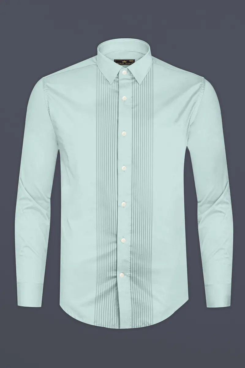 Sterling-Gainsboro Gray Subtle Sheen Super Soft Premium Cotton Tuxedo Dress Shirt 6