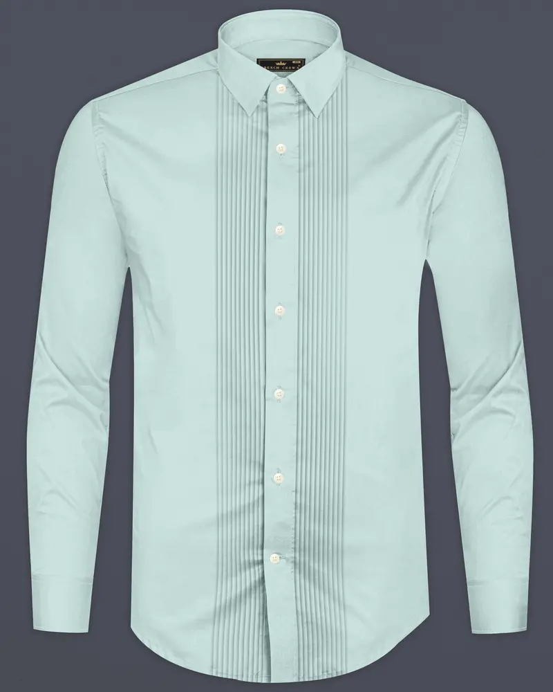 Sterling-Gainsboro Gray Subtle Sheen Super Soft Premium Cotton Tuxedo Dress Shirt 8