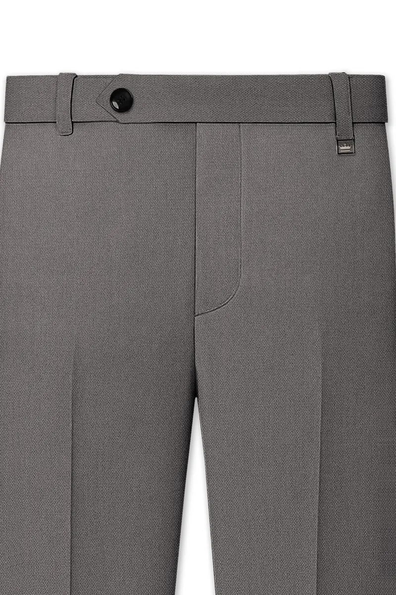 Sterling-Ironside Gray Diamond Textured Wool Rich Slight Stretch Single Breasted Suit 12