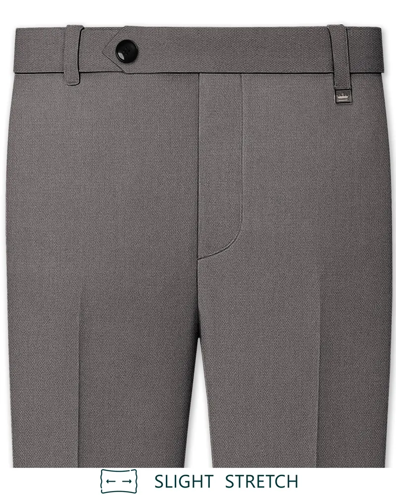 Sterling-Ironside Gray Diamond Textured Wool Rich Slight Stretch Waistband Pant 1