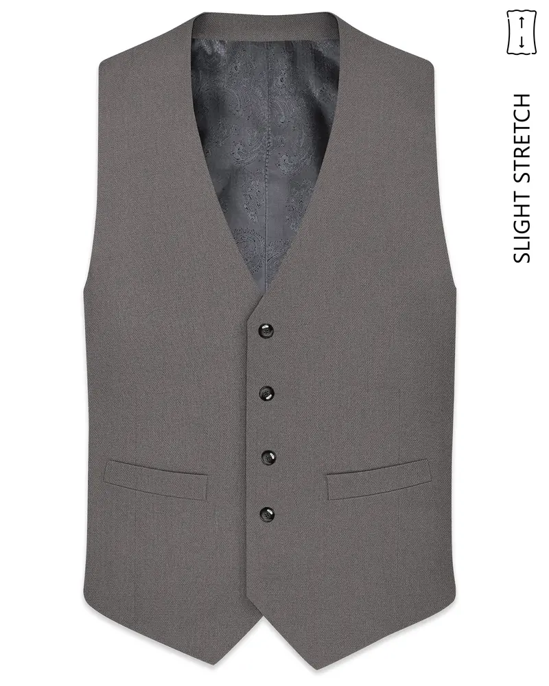 Sterling-Ironside Gray Diamond Textured Wool Rich Slight Stretch Waistcoat 1