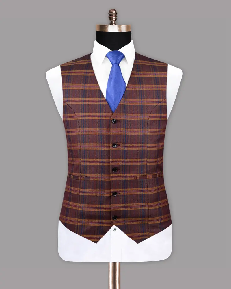 Stiletto Multi-Color Horizontal Striped Tweed Waistcoat 2