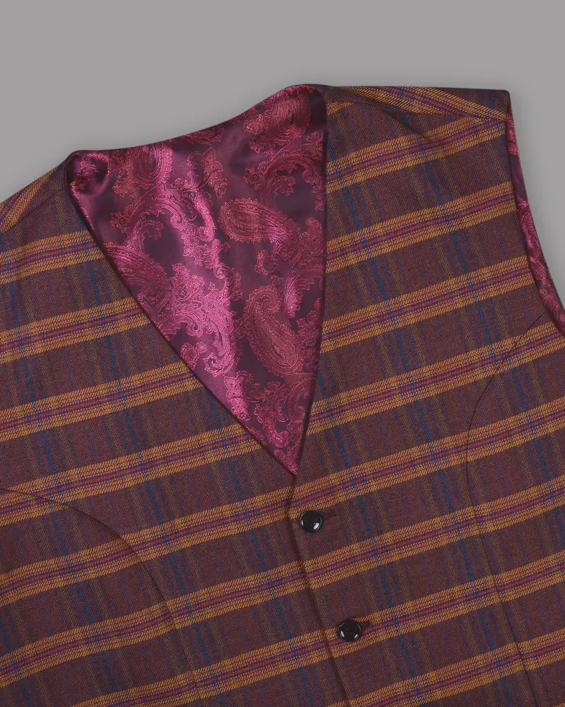 Stiletto Multi-Color Horizontal Striped Tweed Waistcoat 4