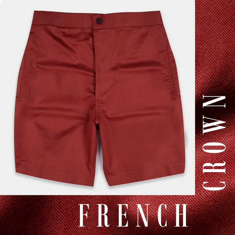 Stiletto Red Twill Premium Cotton Shorts 1