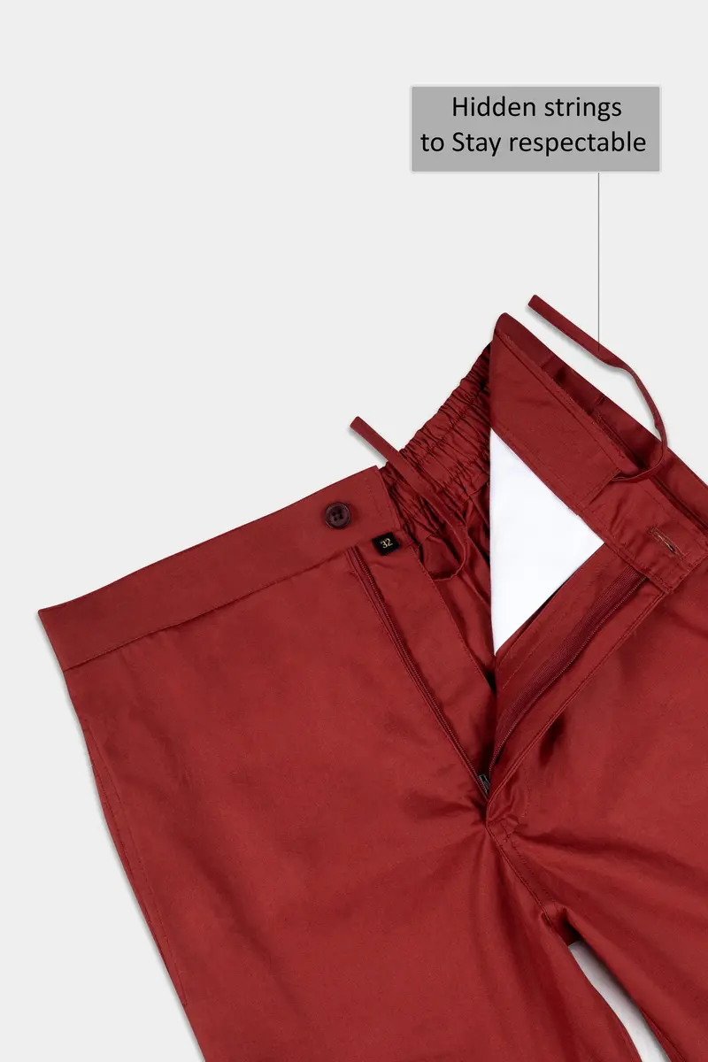Stiletto Red Twill Premium Cotton Shorts 4
