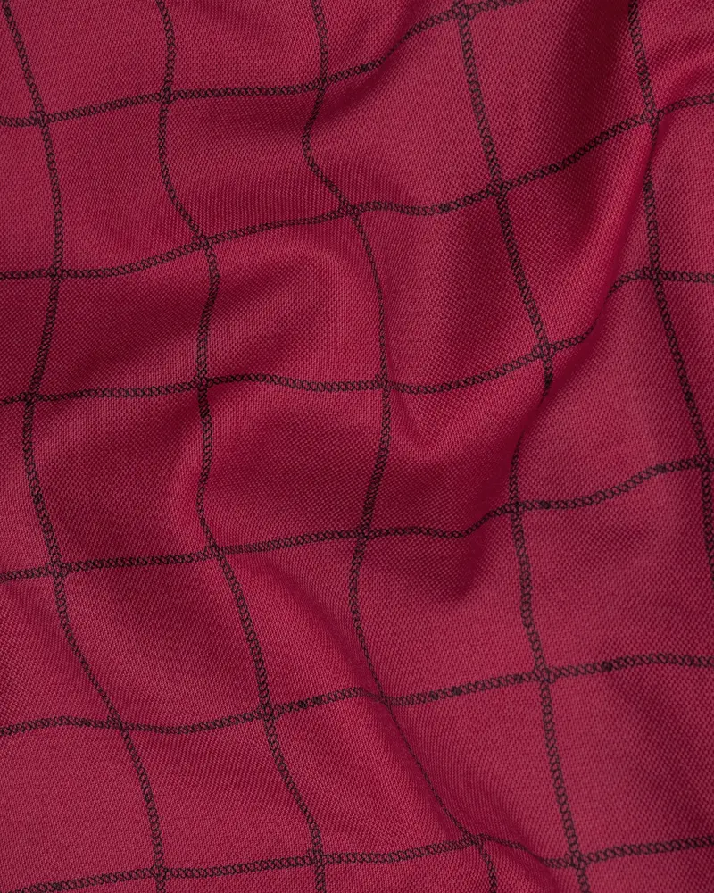 Stiletto Red Windowpane Royal Oxford Shirt 2