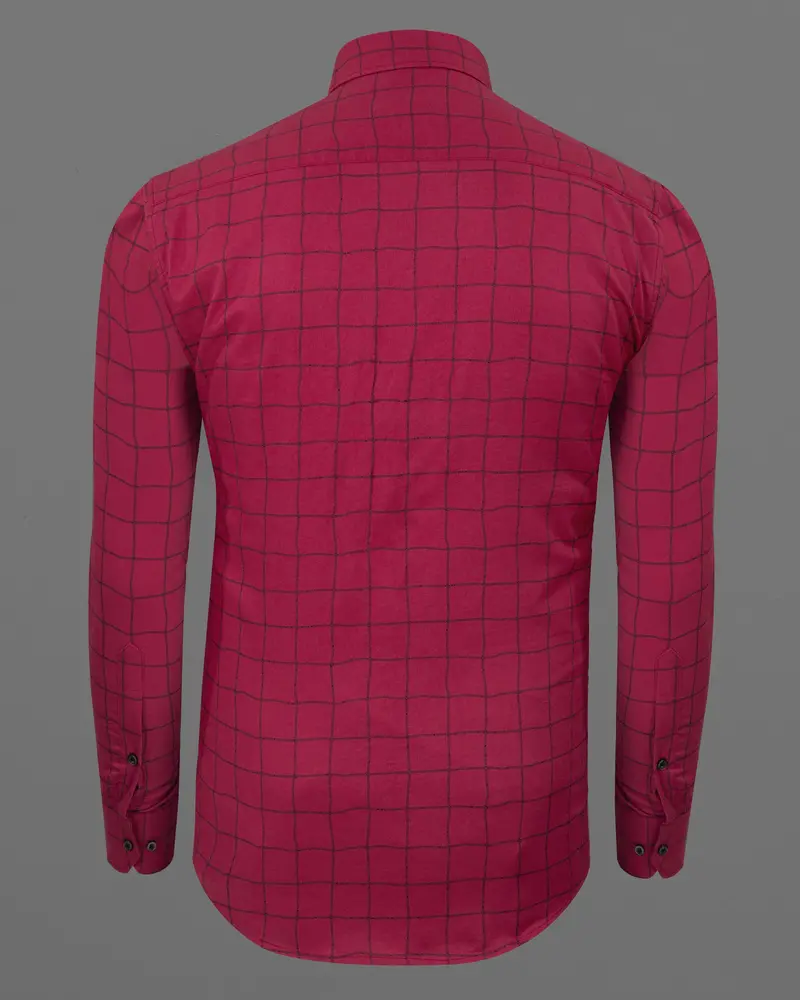 Stiletto Red Windowpane Royal Oxford Shirt 6