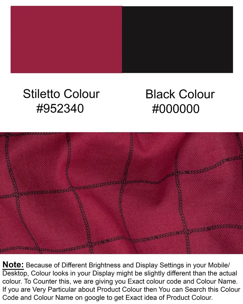 Stiletto Red Windowpane Royal Oxford Shirt 8