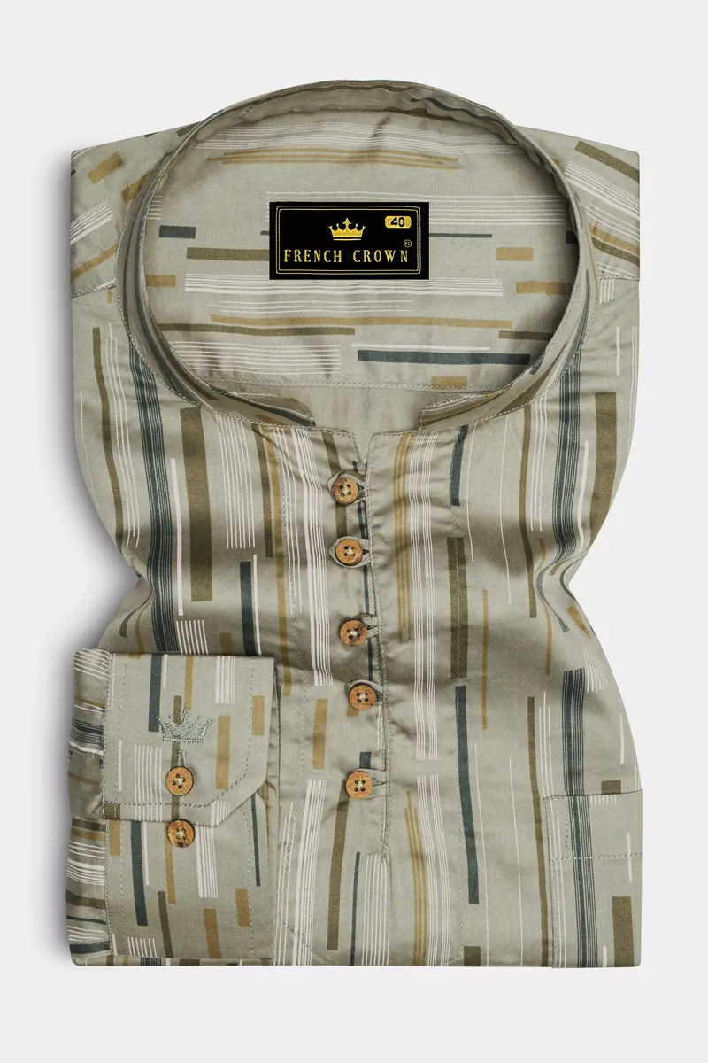Stonaro-Granite Green Urban Printed Subtle Sheen Super Soft Premium Cotton Casual Shirt 2