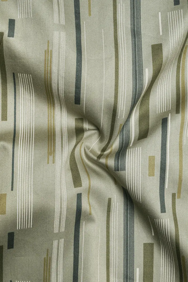 Stonaro-Granite Green Urban Printed Subtle Sheen Super Soft Premium Cotton Casual Shirt 3