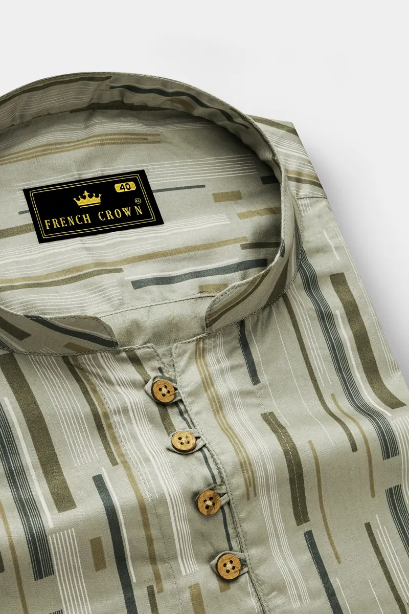 Stonaro-Granite Green Urban Printed Subtle Sheen Super Soft Premium Cotton Casual Shirt 4