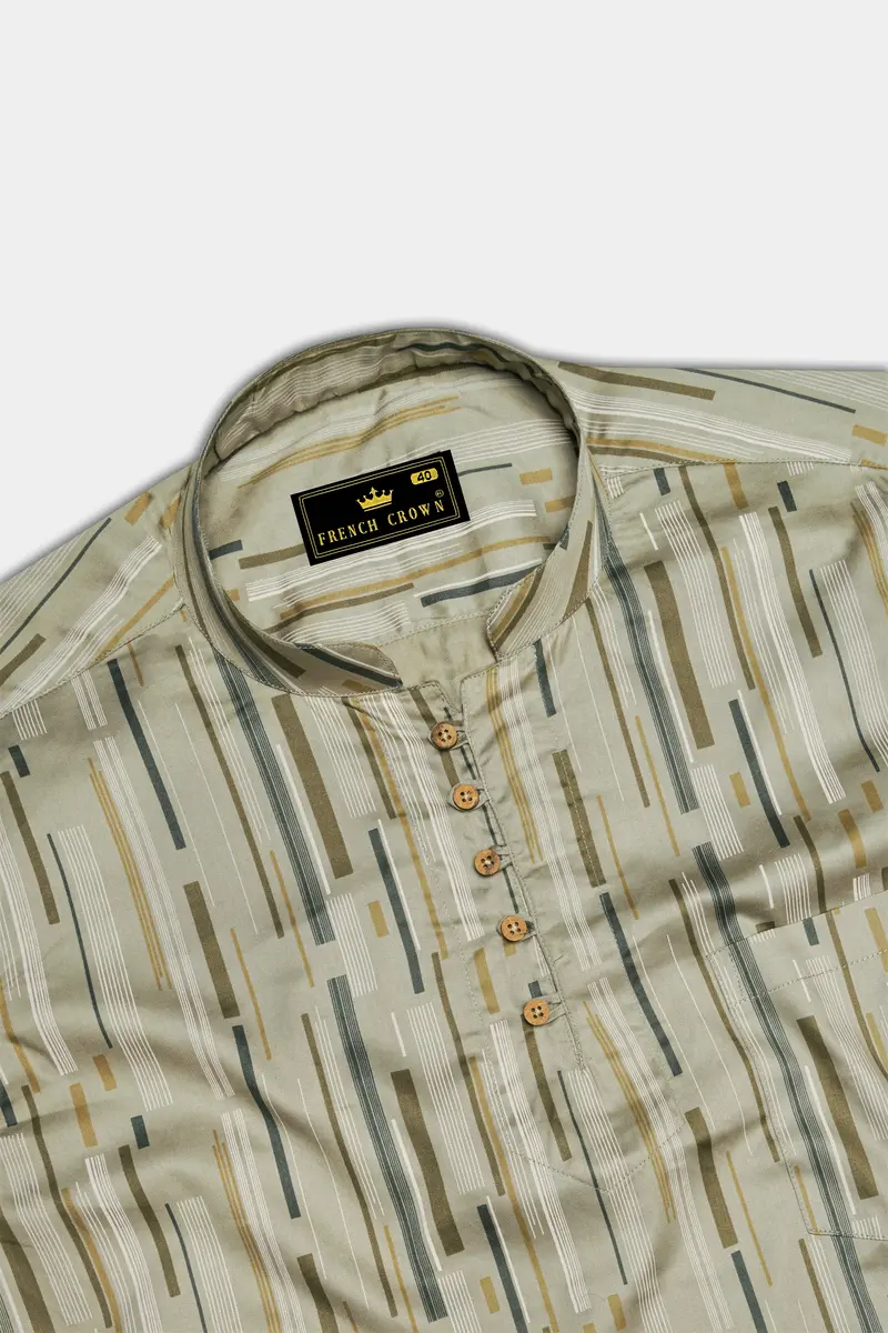 Stonaro-Granite Green Urban Printed Subtle Sheen Super Soft Premium Cotton Casual Shirt 5