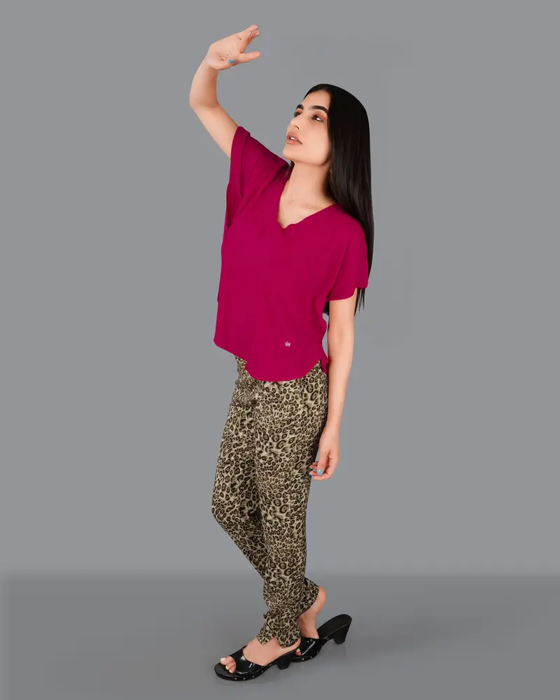 Stonewall Brown Leopard Printed Viscose Bottomwear 3