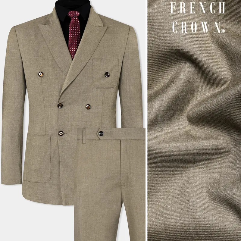 Stonewall Brown Wool Rich Double Breasted Suit 1