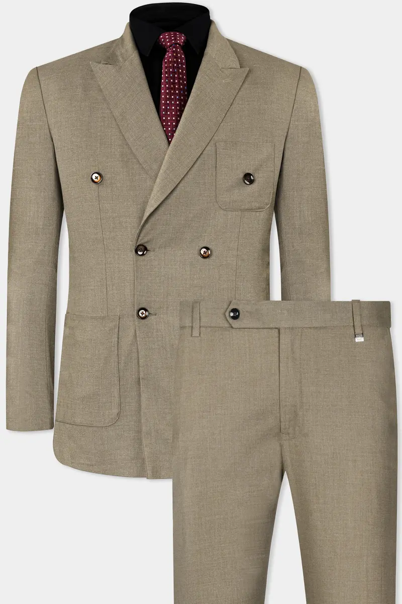 Stonewall Brown Wool Rich Double Breasted Suit 2