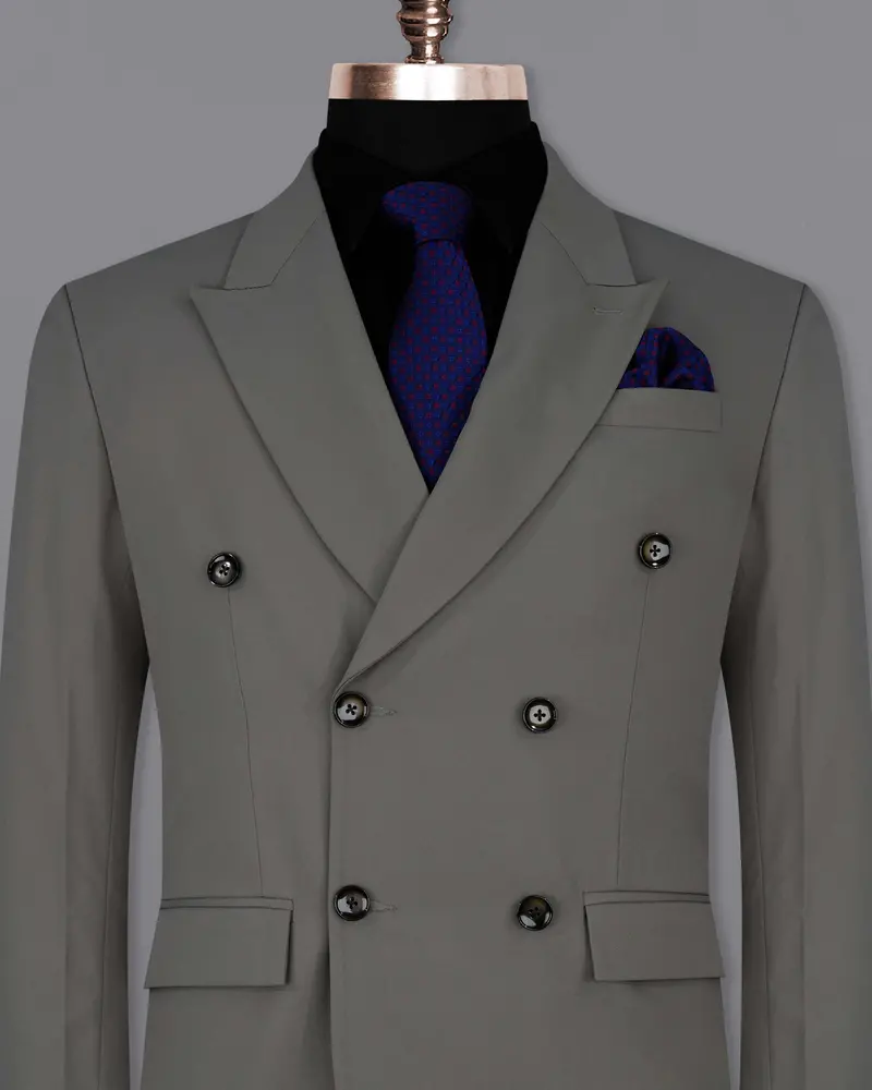 Storm Dust Gray Double Breasted Blazer 2