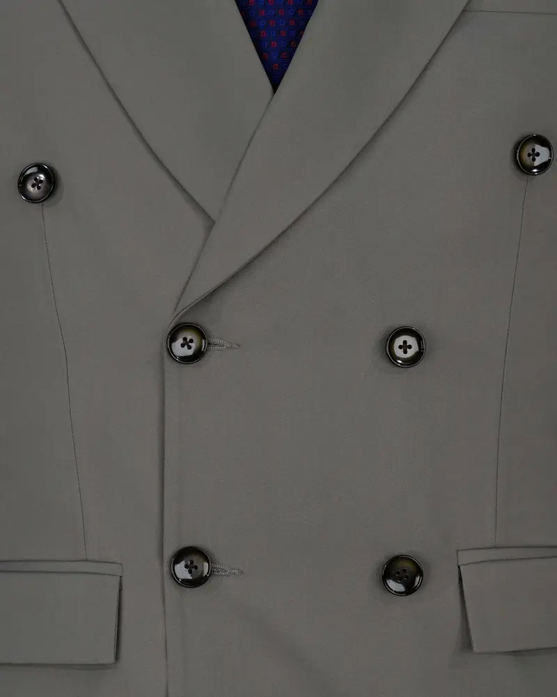 Storm Dust Gray Double Breasted Blazer 4