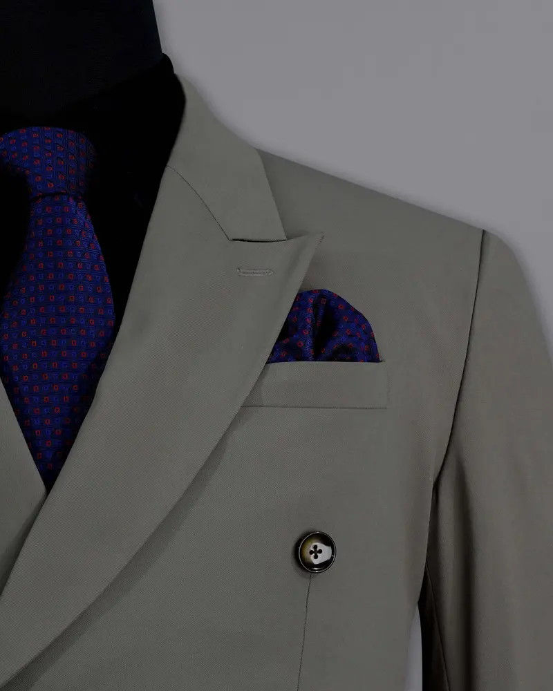 Storm Dust Gray Double Breasted Blazer 6