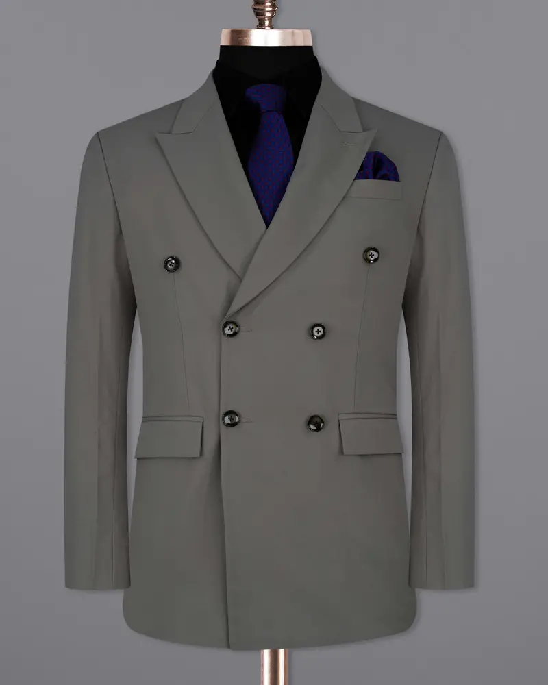 Storm Dust Gray Double Breasted Blazer 8