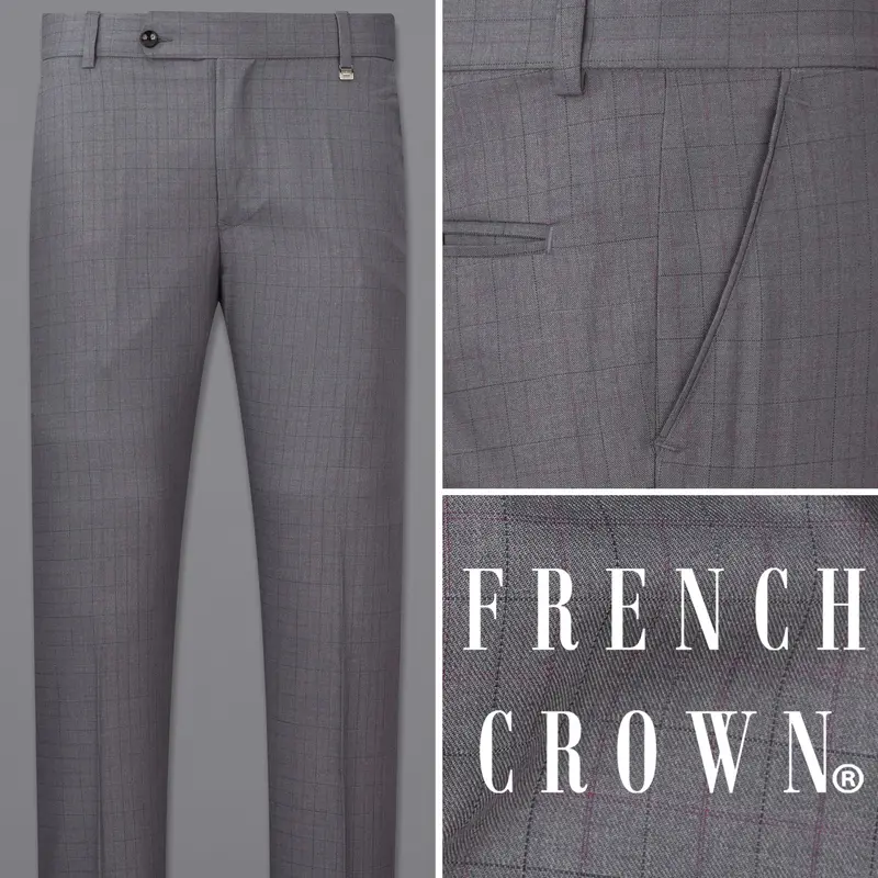 Storm Dust Gray Plaid Pants 1