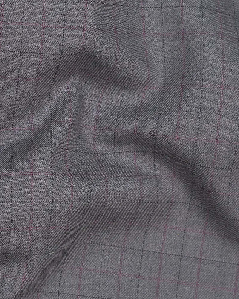 Storm Dust Gray Plaid Waistcoat 3