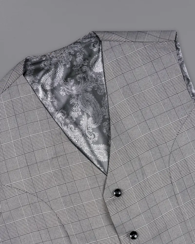 Storm Dust Gray Plaid Waistcoat 4