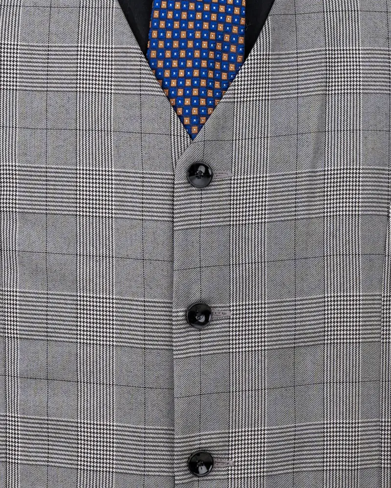 Storm Dust Gray Plaid Waistcoat 5