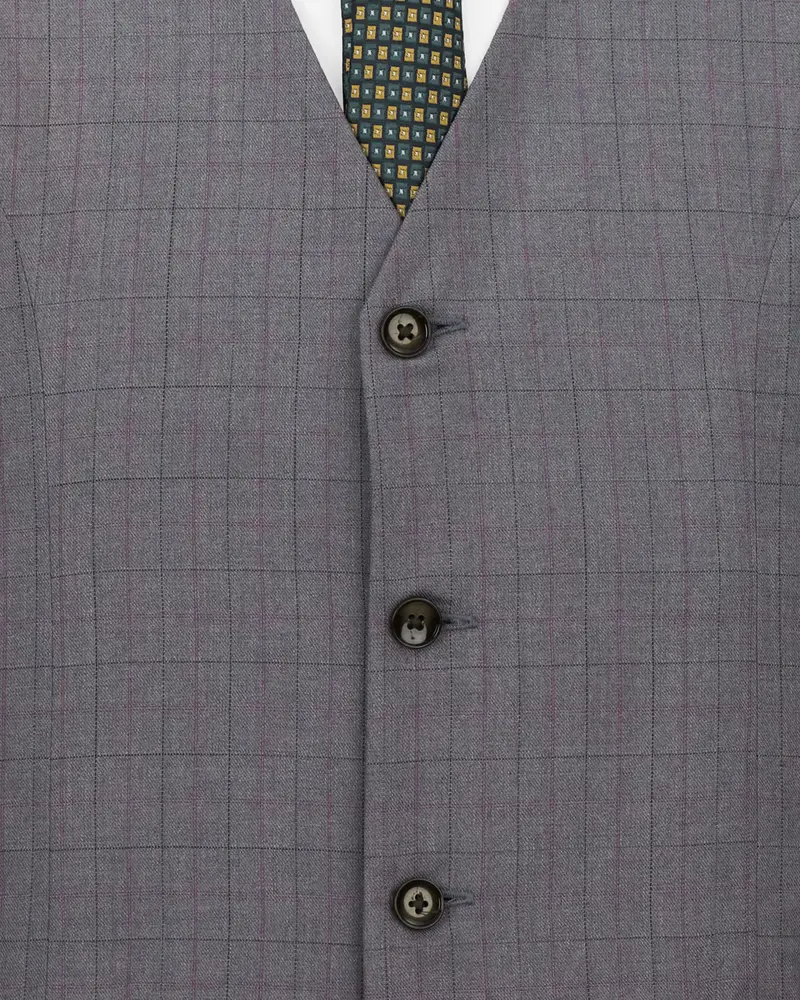 Storm Dust Gray Plaid Waistcoat 5