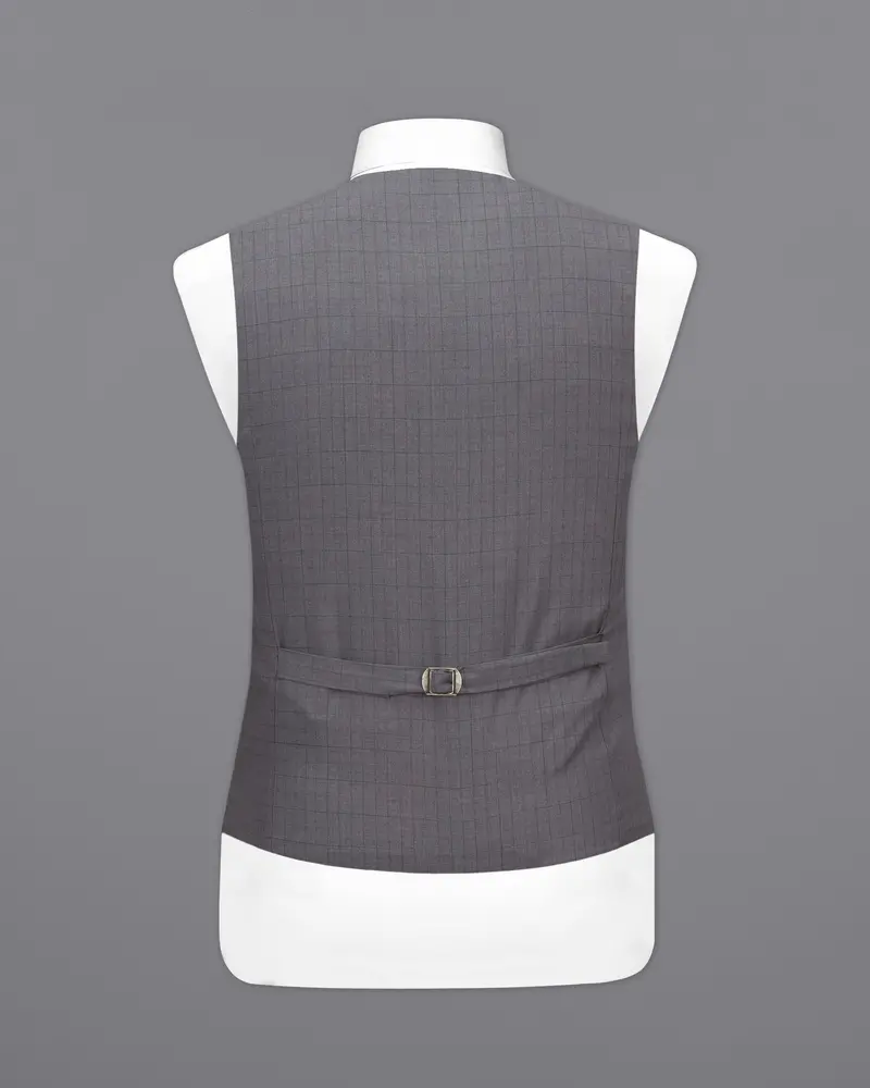 Storm Dust Gray Plaid Waistcoat 6
