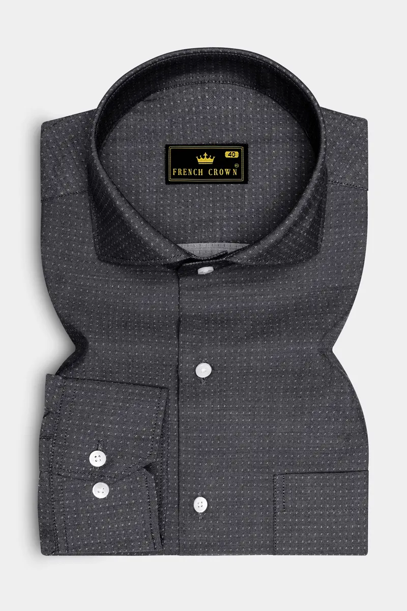 Storm Dust Gray Twill Premium Cotton Shirt 4