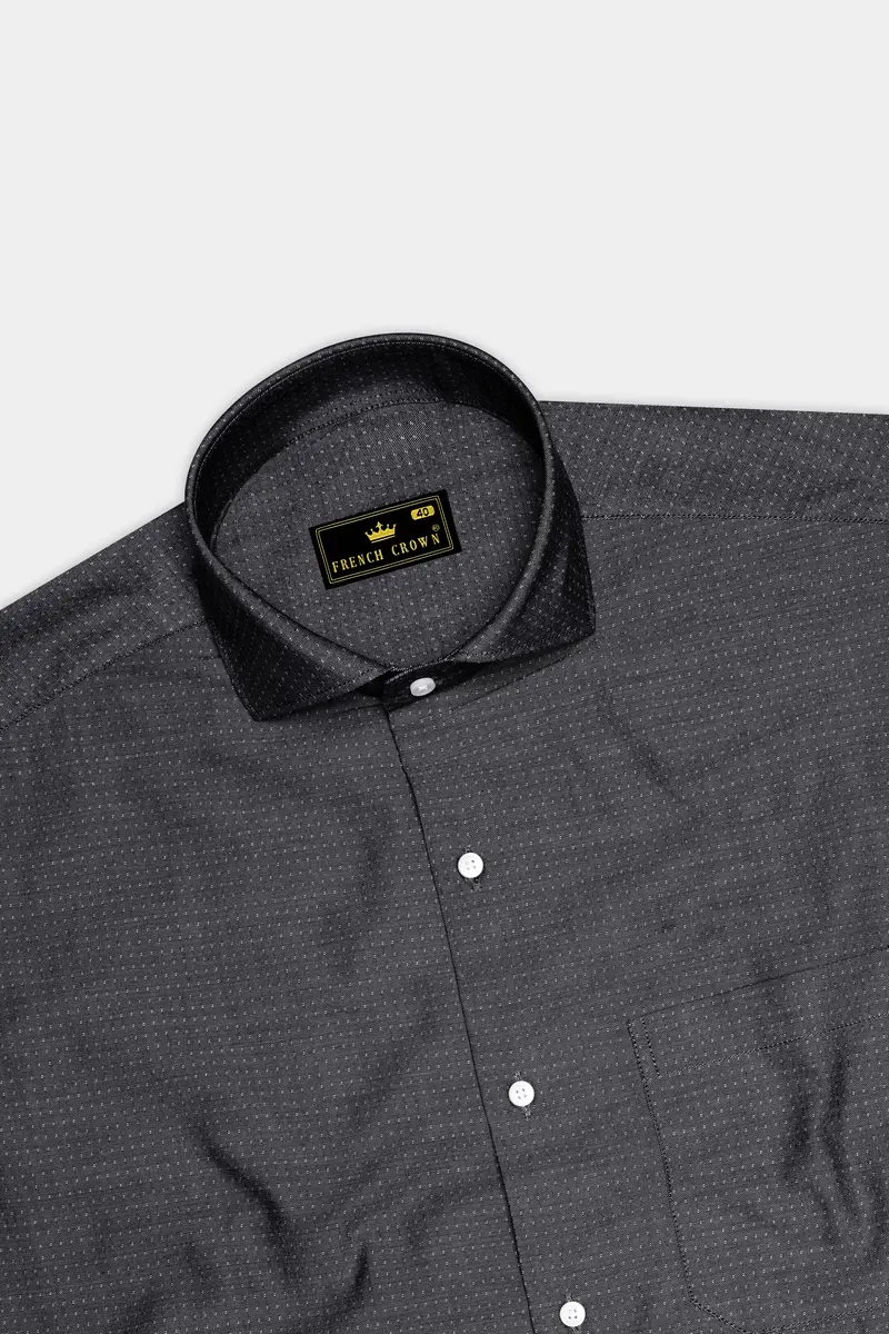 Storm Dust Gray Twill Premium Cotton Shirt 5