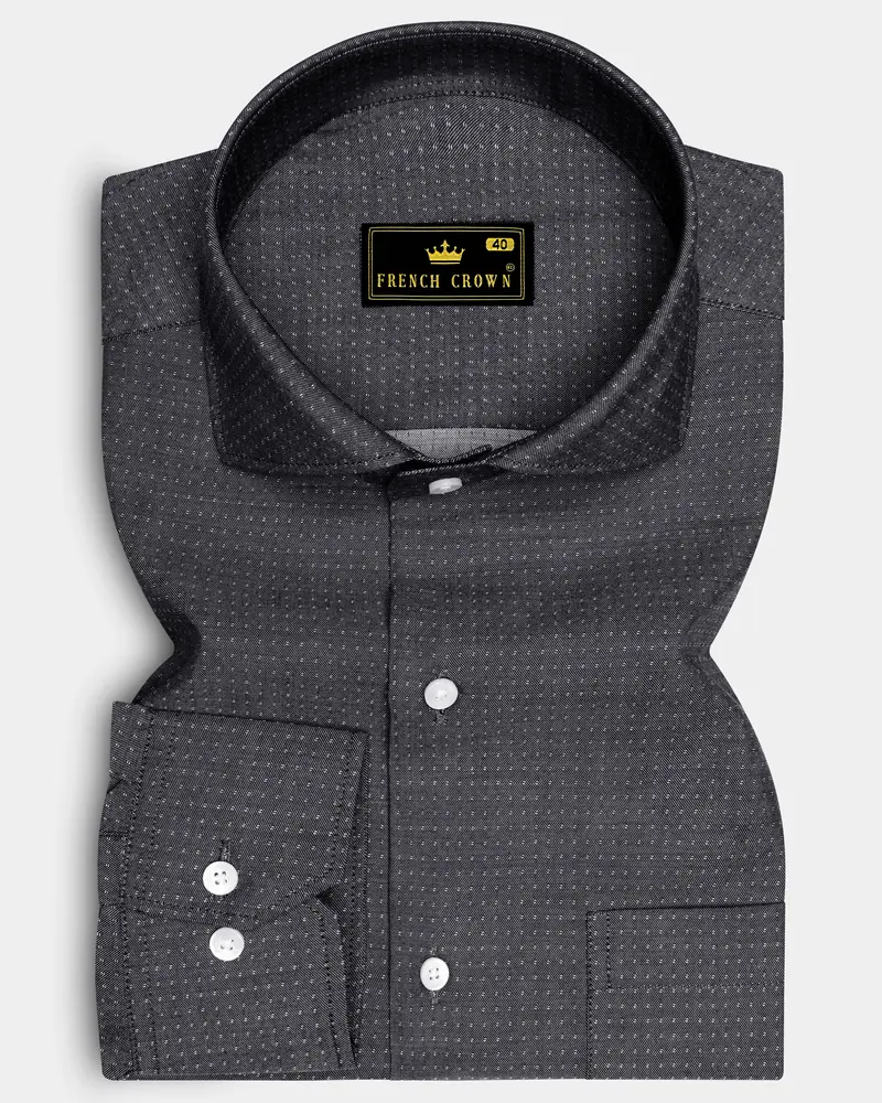 Storm Dust Gray Twill Premium Cotton Shirt 6