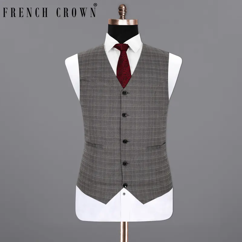 Storm Dust Gray   Wool Rich Waistcoat 1