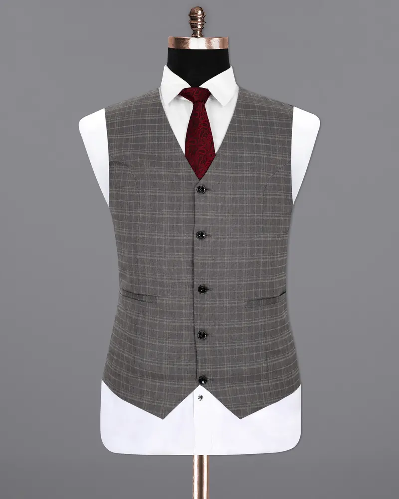 Storm Dust Gray Wool Rich Waistcoat 2