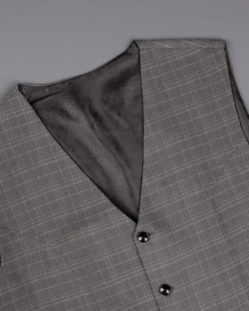 Storm Dust Gray Wool Rich Waistcoat 4