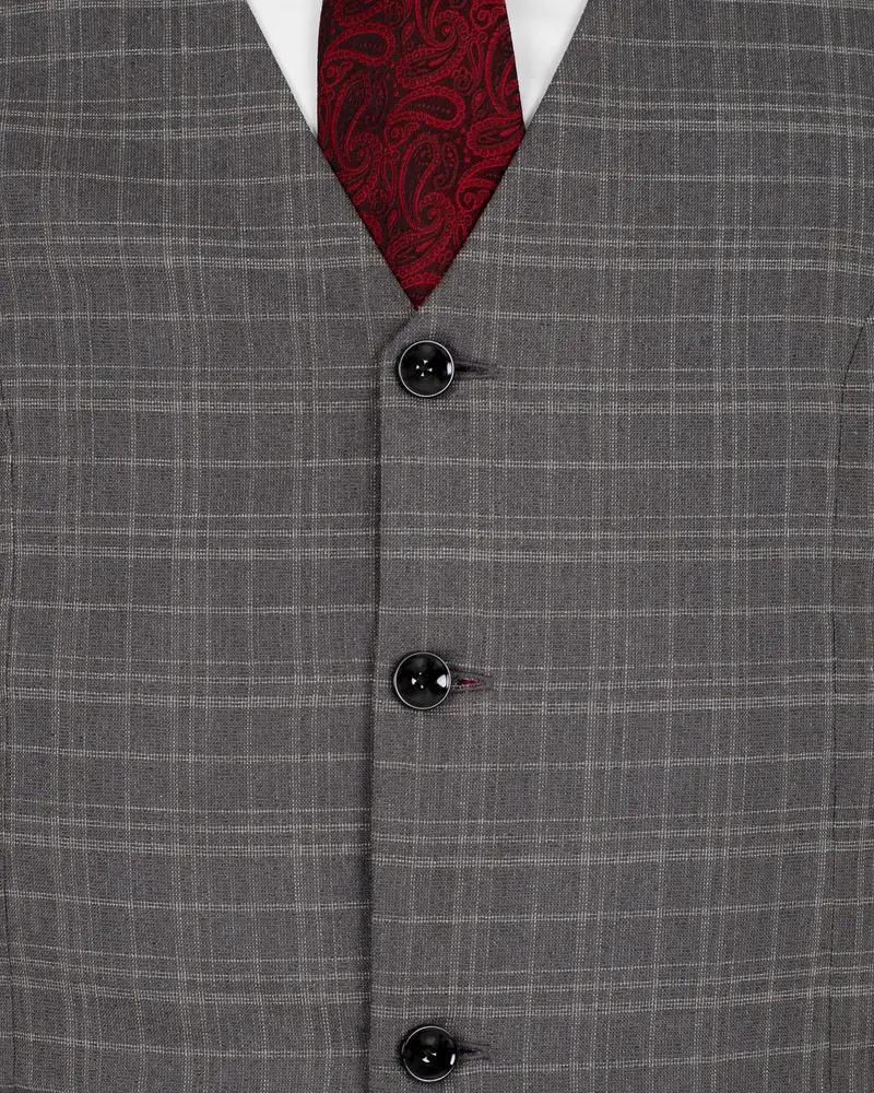 Storm Dust Gray Wool Rich Waistcoat 5
