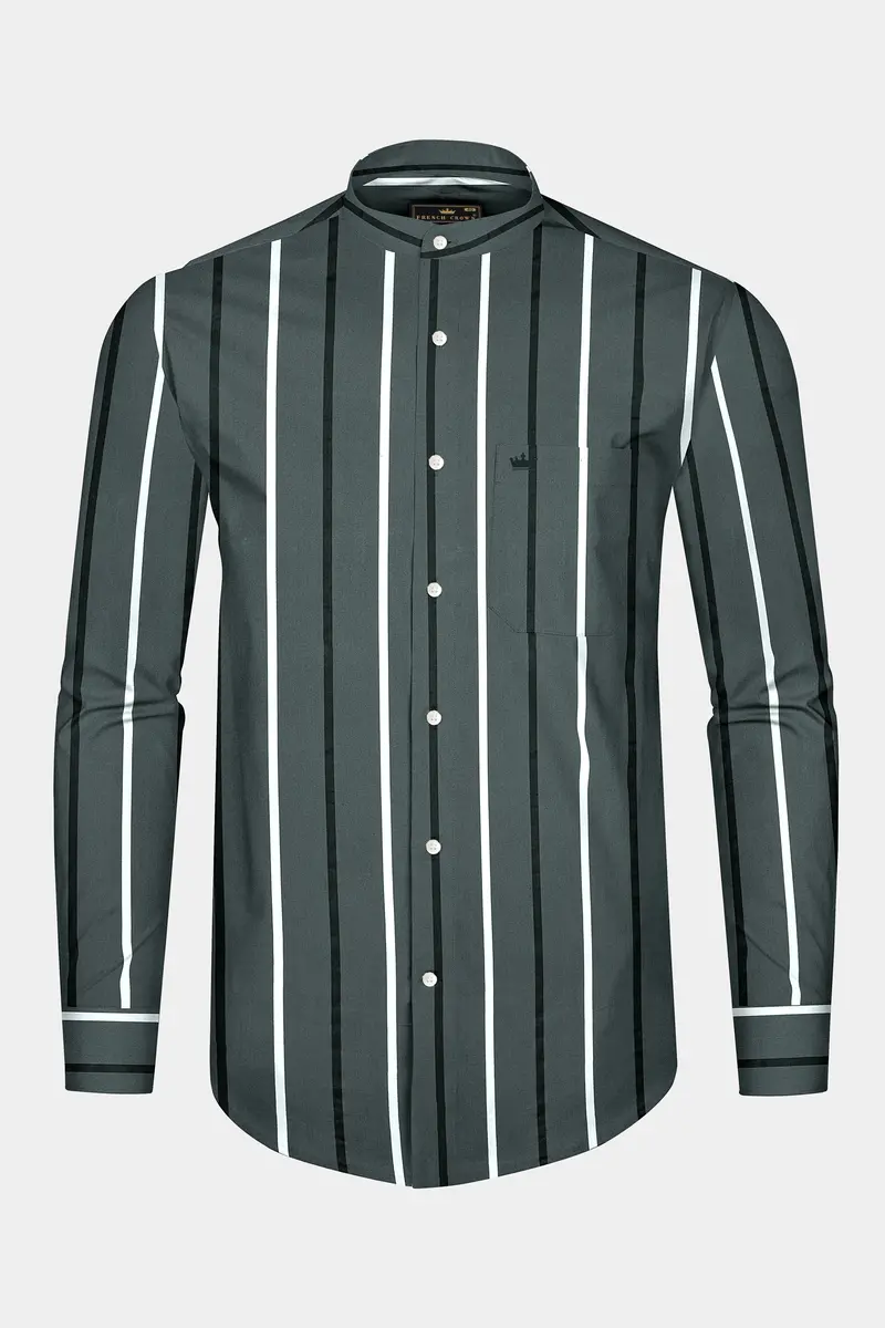 Storm Dust Striped Super Soft Premium Cotton Shirt 4