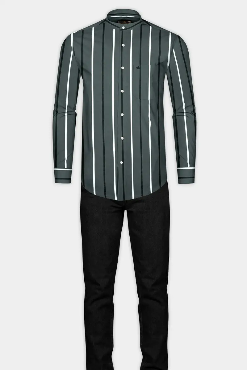 Storm Dust Striped Super Soft Premium Cotton Shirt 6