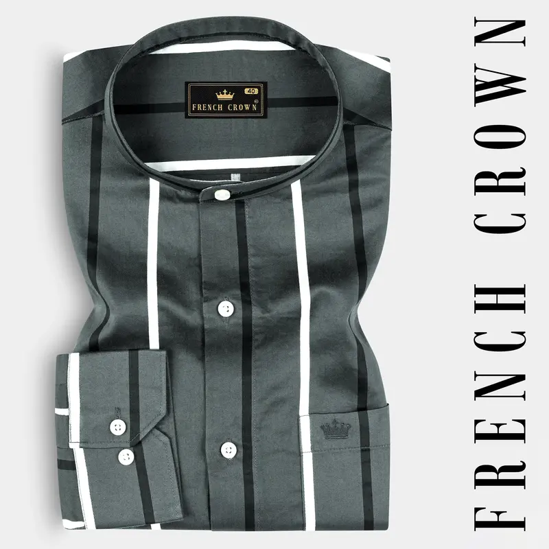Storm Dust Striped Super Soft Premium Cotton Shirt 7