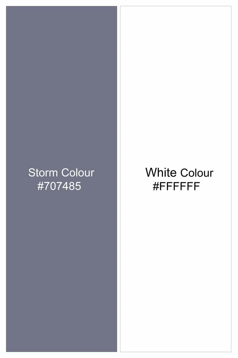 Storm Gray And Bright White Striped Twill Premium Cotton Shirt 5