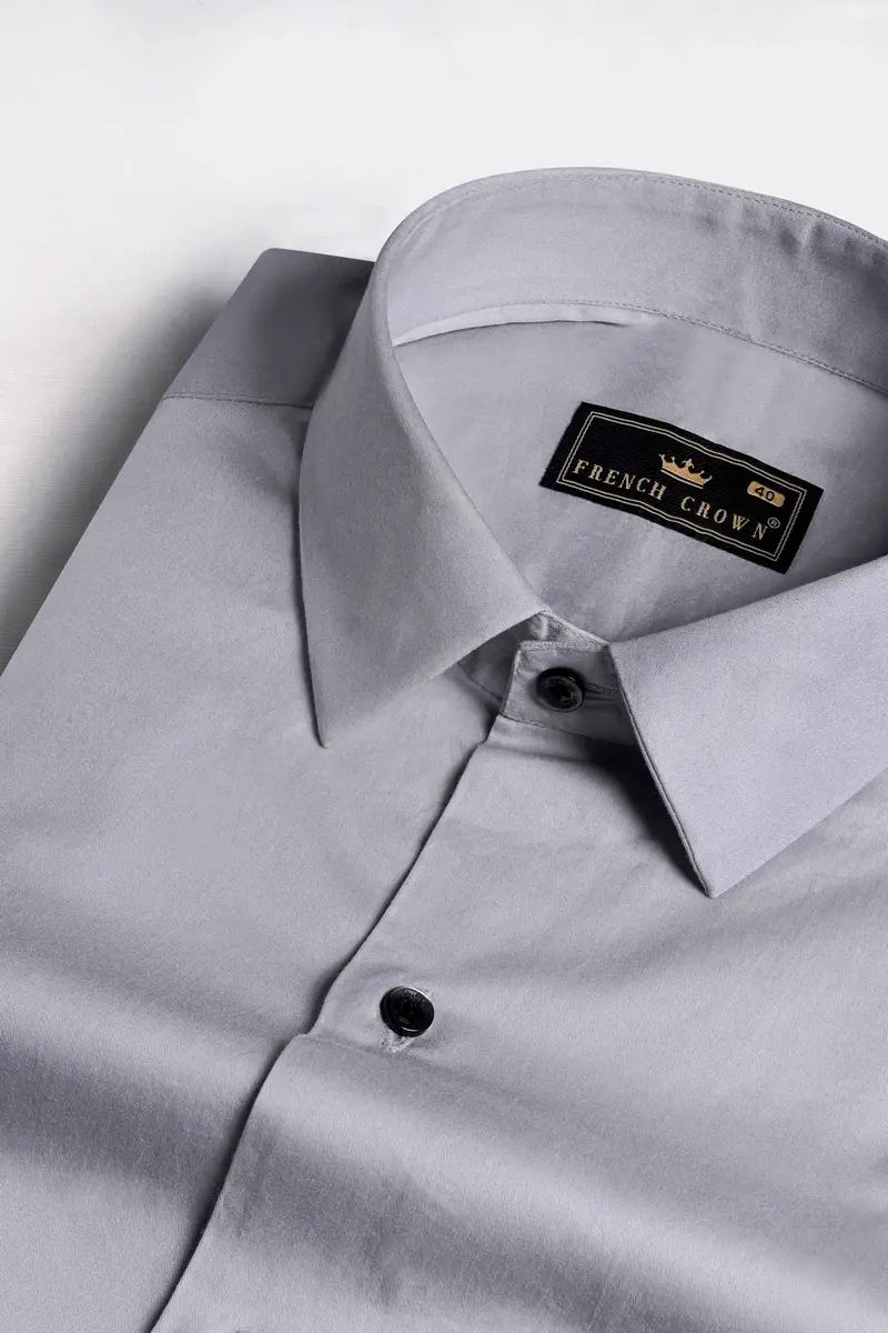Storm Gray Subtle Sheen Super Soft Premium Cotton Shirt 1