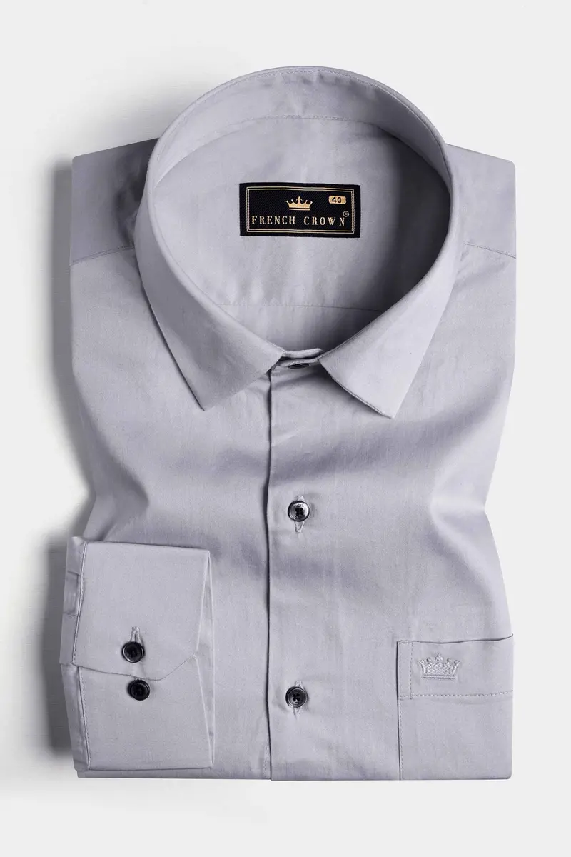 Storm Gray Subtle Sheen Super Soft Premium Cotton Shirt 3