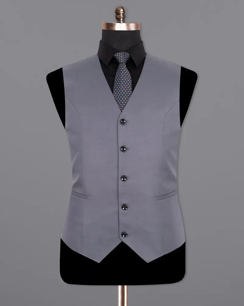 Storm Gray Wool Rich Waistcoat 2