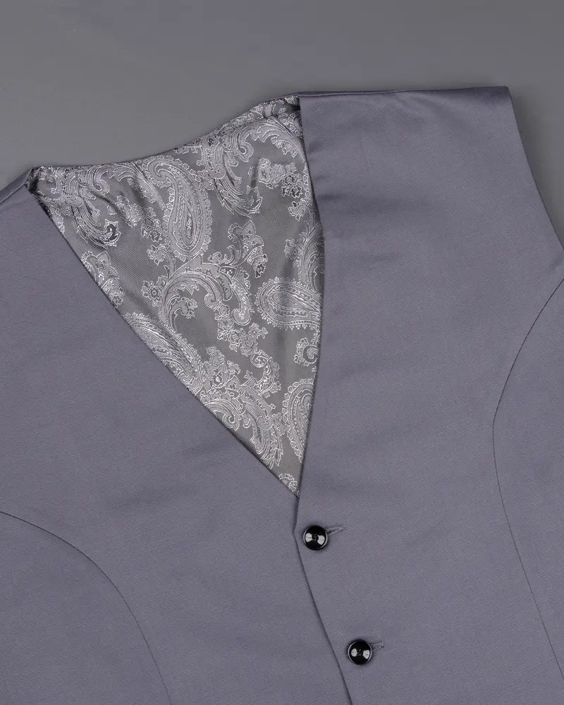 Storm Gray Wool Rich Waistcoat 4